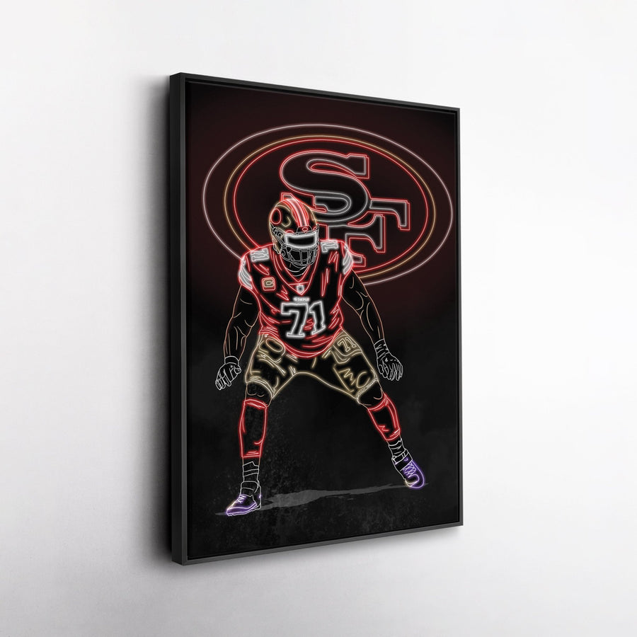 Trent Williams Neon Canvas Art | 49ers Wall Decor - CanvasNeon