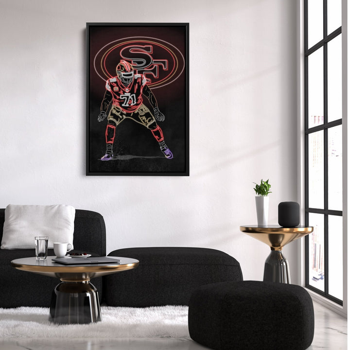 Trent Williams Neon Canvas Art | 49ers Wall Decor - CanvasNeon