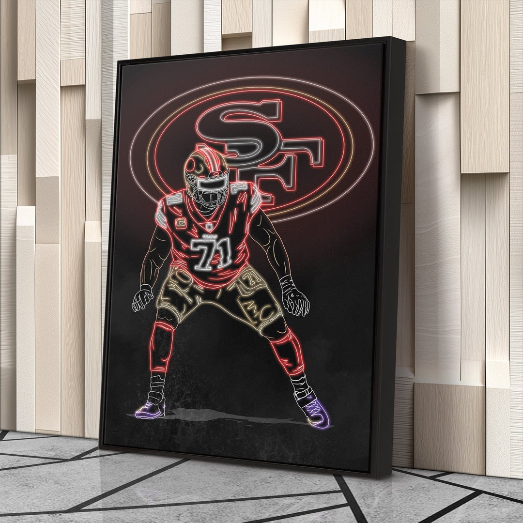 Trent Williams Neon Canvas Art | 49ers Wall Decor - CanvasNeon