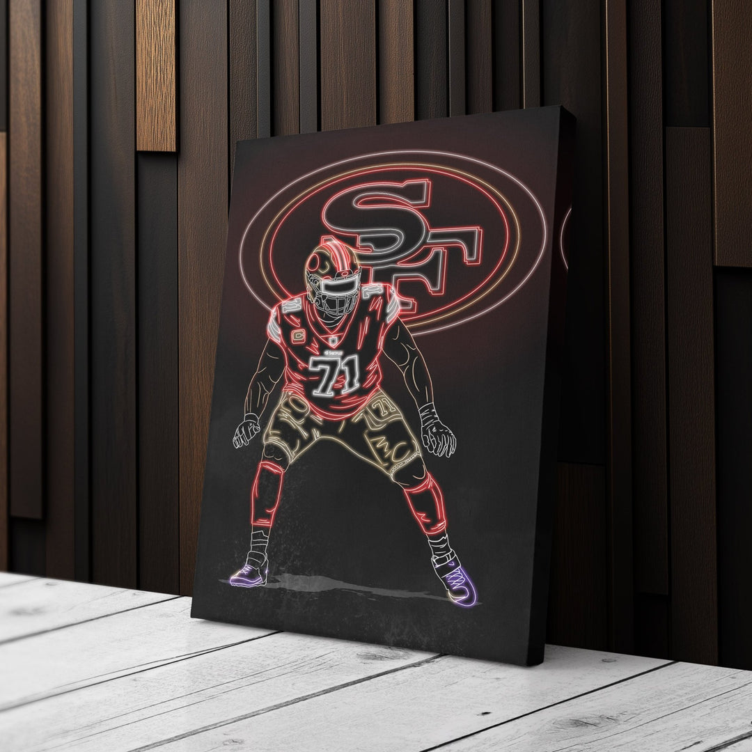 Trent Williams Neon Canvas Art | 49ers Wall Decor - CanvasNeon