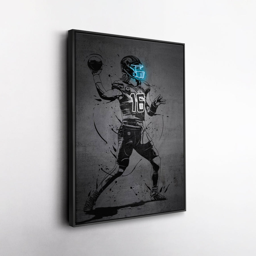 Trevor Lawrence Neon Canvas Art | Modern Wall Decor for Jaguars Fans - CanvasNeon