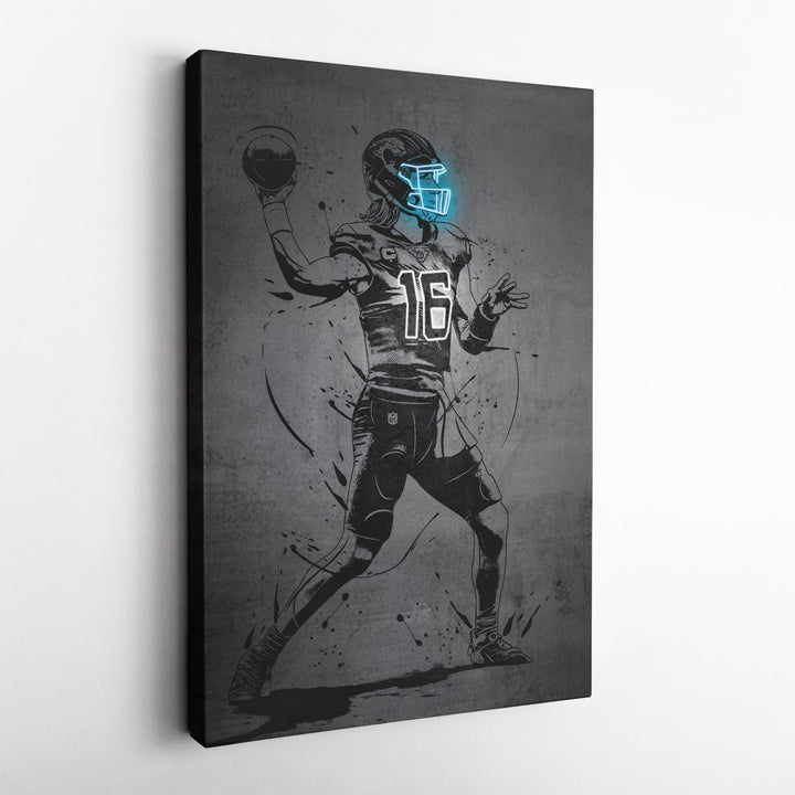 Trevor Lawrence Neon Canvas Art | Modern Wall Decor for Jaguars Fans - CanvasNeon