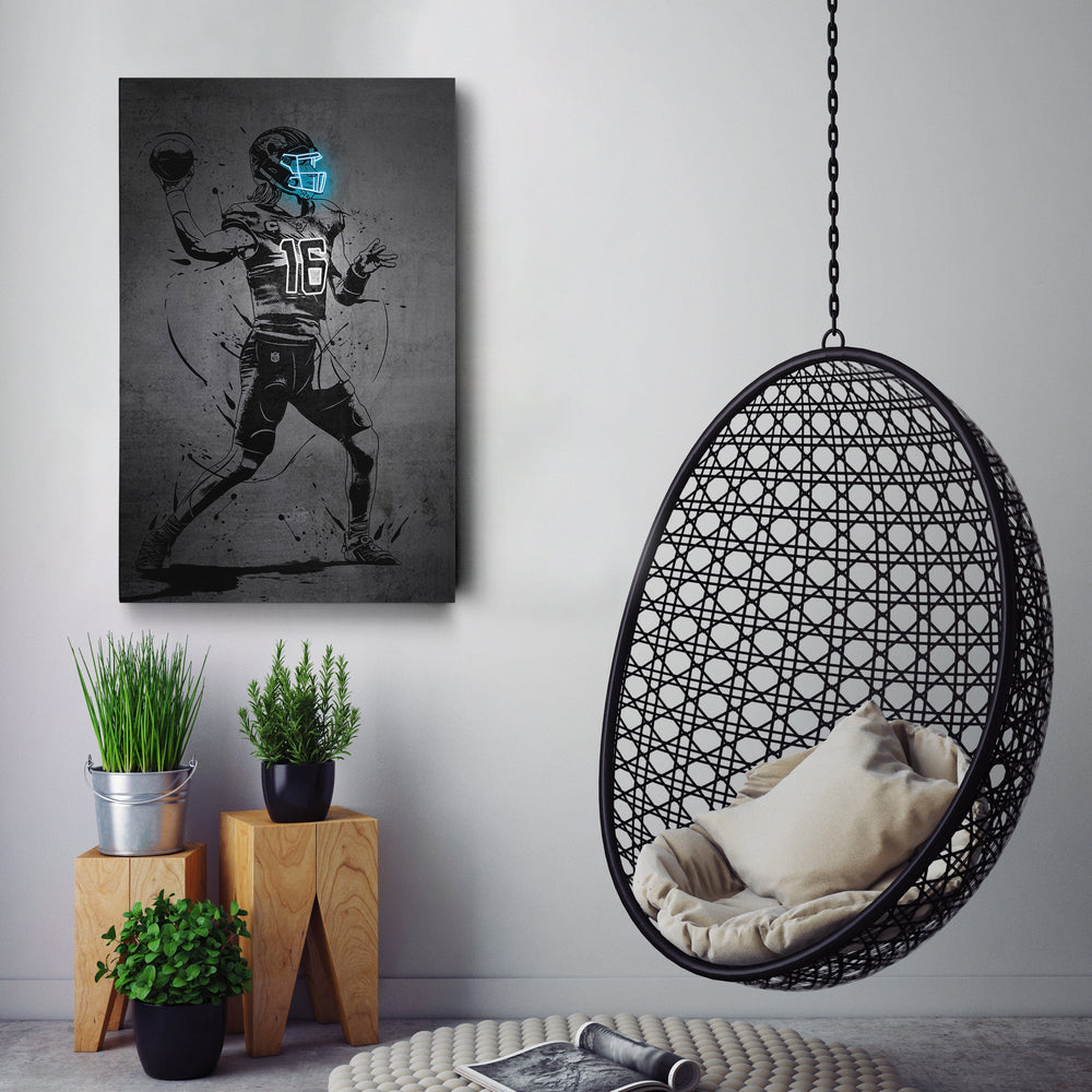 Trevor Lawrence Neon Canvas Art | Modern Wall Decor for Jaguars Fans - CanvasNeon