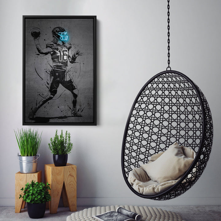 Trevor Lawrence Neon Canvas Art | Modern Wall Decor for Jaguars Fans - CanvasNeon