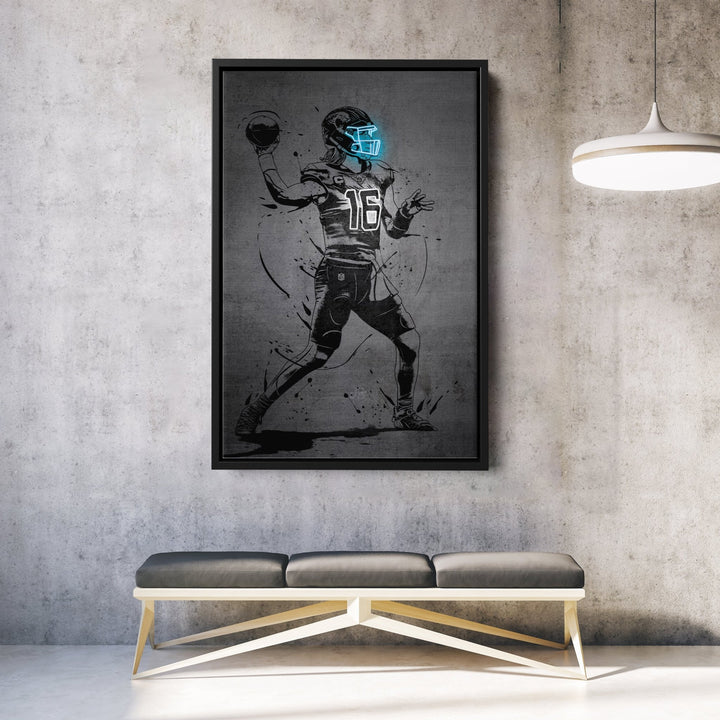 Trevor Lawrence Neon Canvas Art | Modern Wall Decor for Jaguars Fans - CanvasNeon