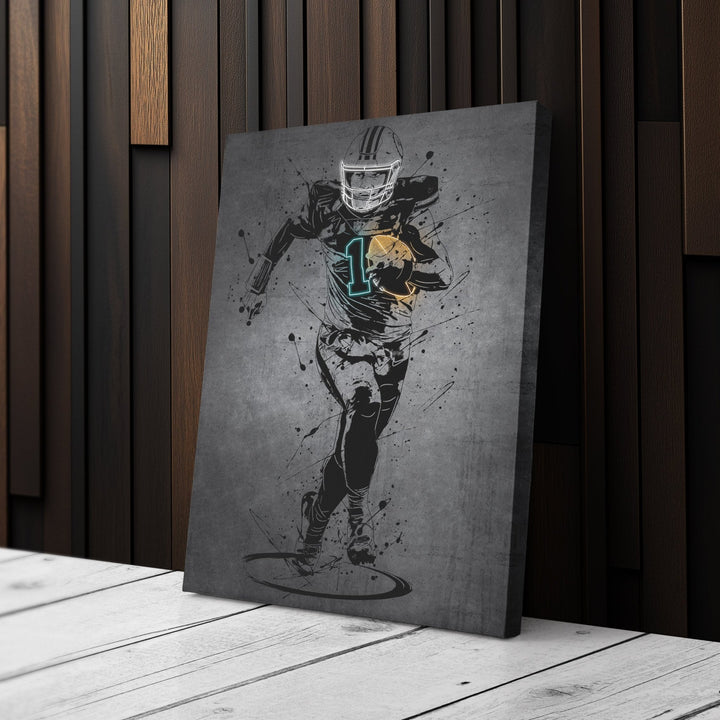 Tua Tagovailoa Neon Canvas Art | Modern Wall Decor for Dolphins Fans - CanvasNeon
