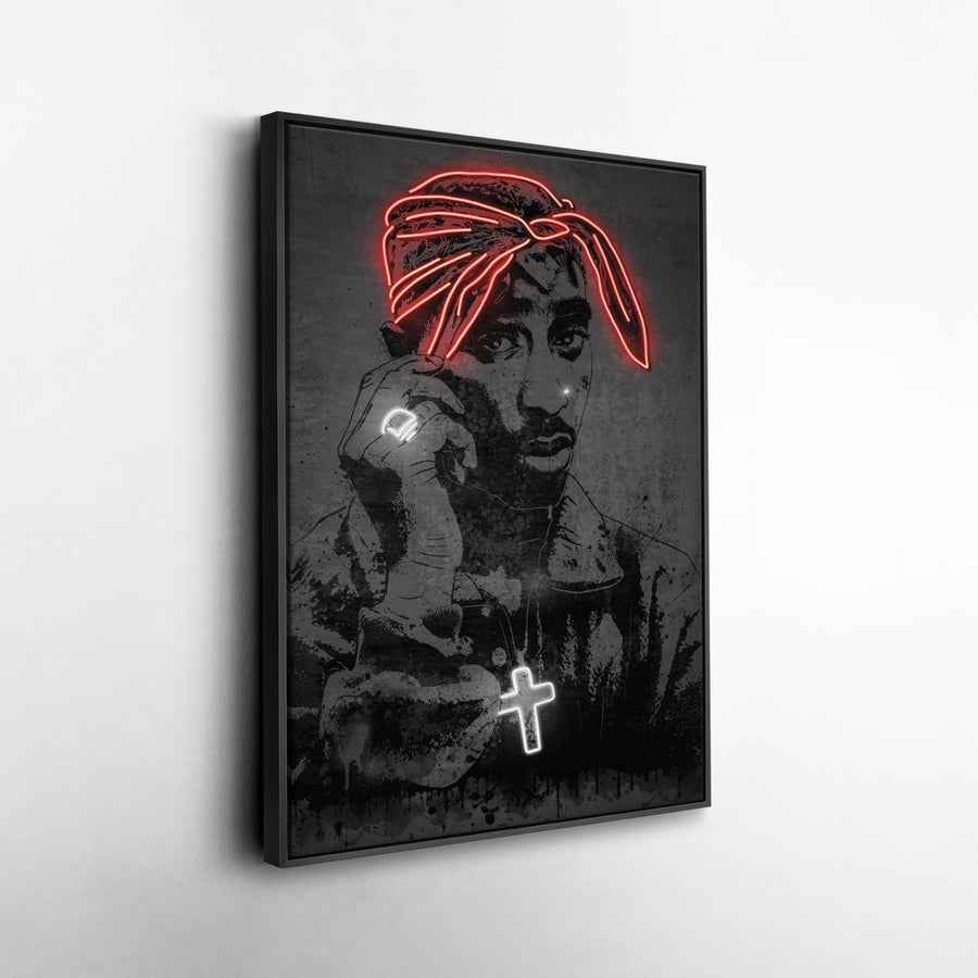 Tupac Neon Canvas Art | Music Wall Decor - CanvasNeon