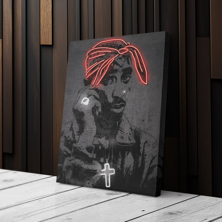 Tupac Neon Canvas Art | Music Wall Decor - CanvasNeon