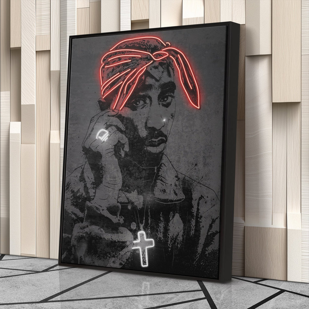 Tupac Neon Canvas Art | Music Wall Decor - CanvasNeon