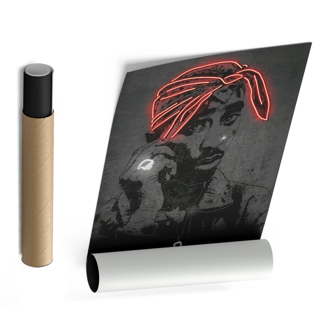 Tupac Neon Canvas Art | Music Wall Decor - CanvasNeon