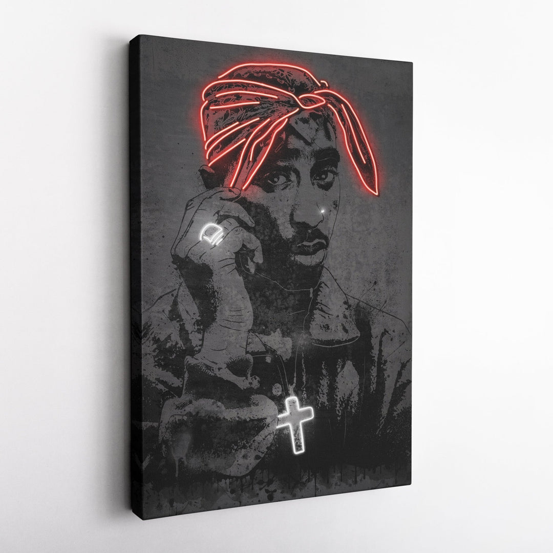 Tupac Neon Canvas Art | Music Wall Decor - CanvasNeon