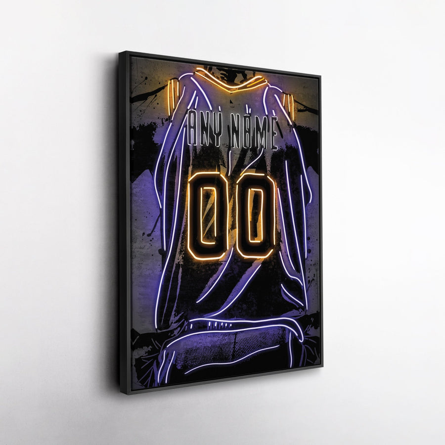 Utah Jazz Custom Jersey Canvas | Neon Wall Art - CanvasNeon