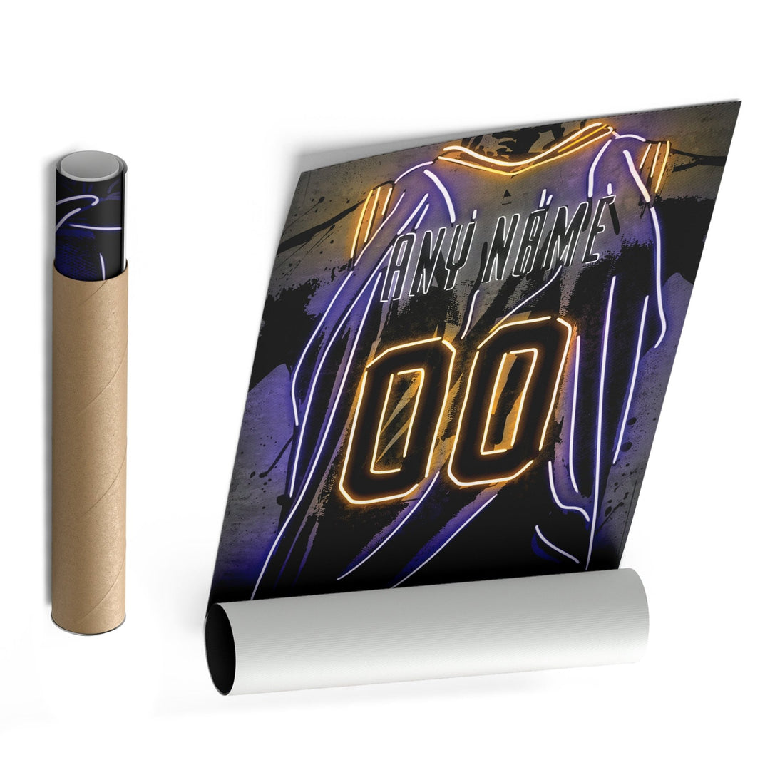Utah Jazz Custom Jersey Canvas | Neon Wall Art - CanvasNeon