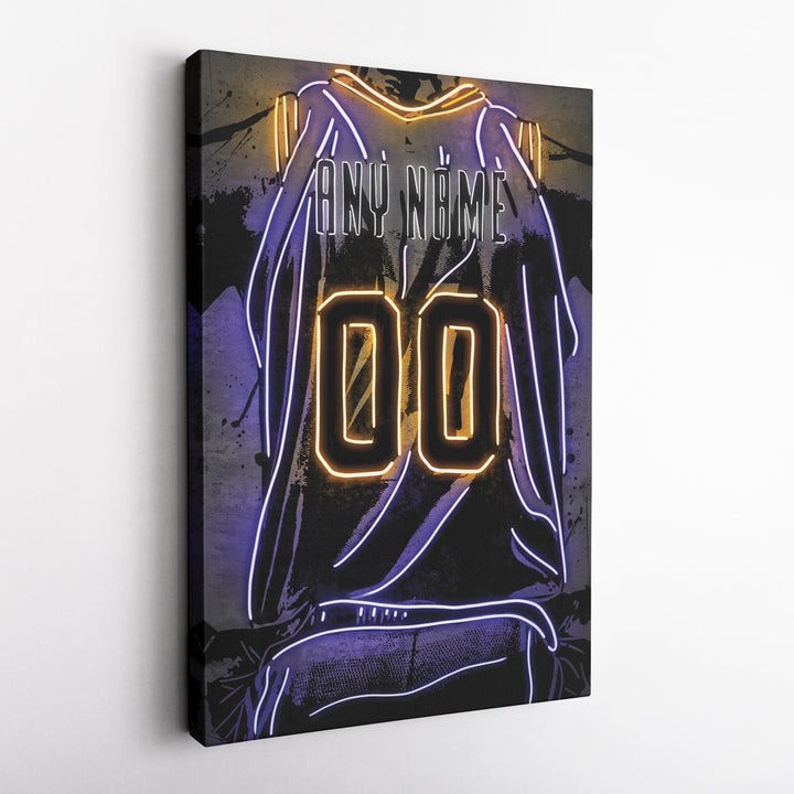 Utah Jazz Custom Jersey Canvas | Neon Wall Art - CanvasNeon