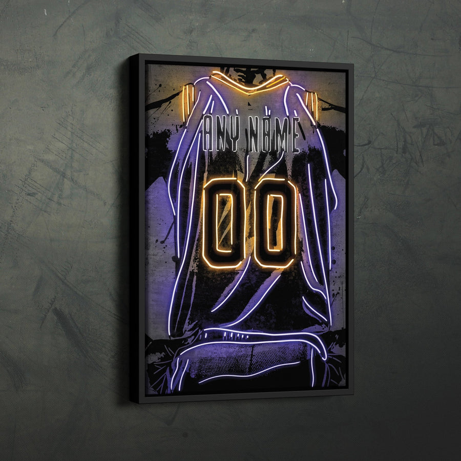 Utah Jazz Custom Jersey Canvas | Neon Wall Art - CanvasNeon