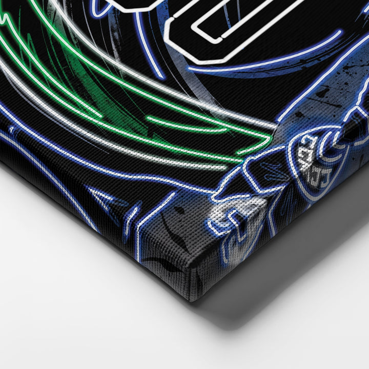 Vancouver Canucks Custom Jersey Canvas | Neon Wall Art - CanvasNeon