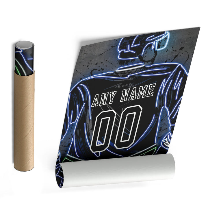 Vancouver Canucks Custom Jersey Canvas | Neon Wall Art - CanvasNeon