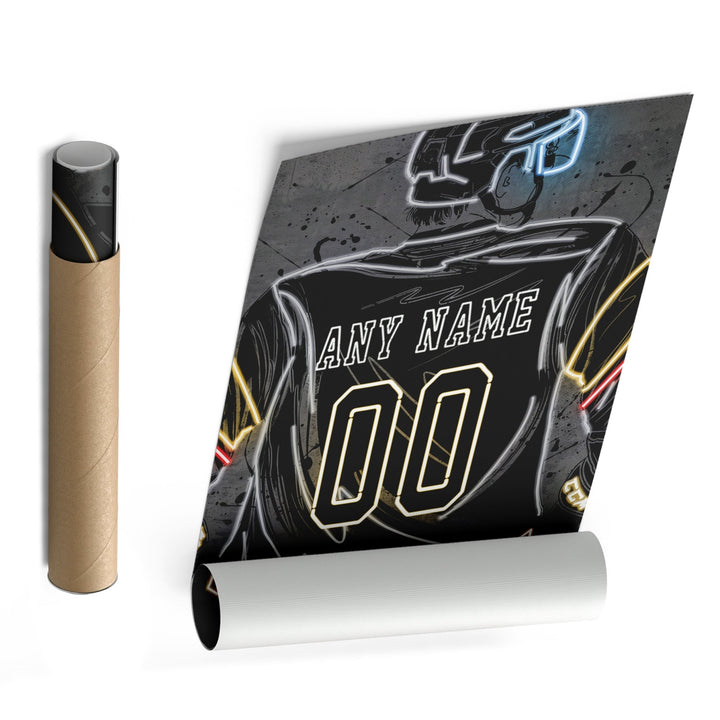 Vegas Golden Knights Custom Jersey Canvas | Neon Wall Art - CanvasNeon