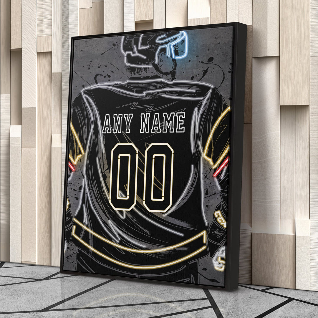 Vegas Golden Knights Custom Jersey Canvas | Neon Wall Art - CanvasNeon