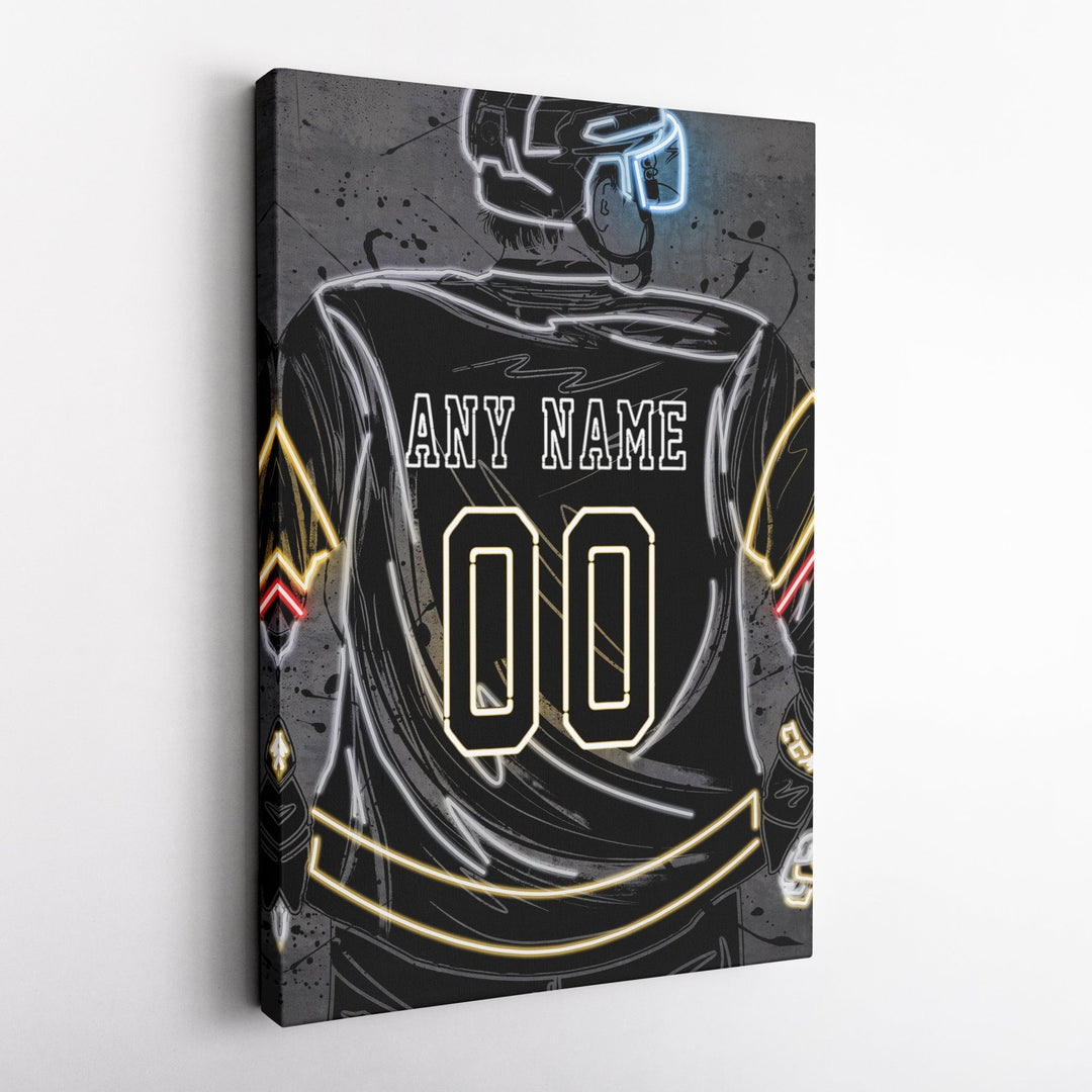 Vegas Golden Knights Custom Jersey Canvas | Neon Wall Art - CanvasNeon