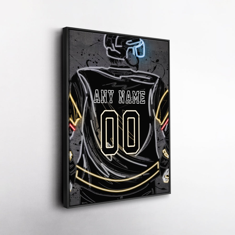 Vegas Golden Knights Custom Jersey Canvas | Neon Wall Art - CanvasNeon