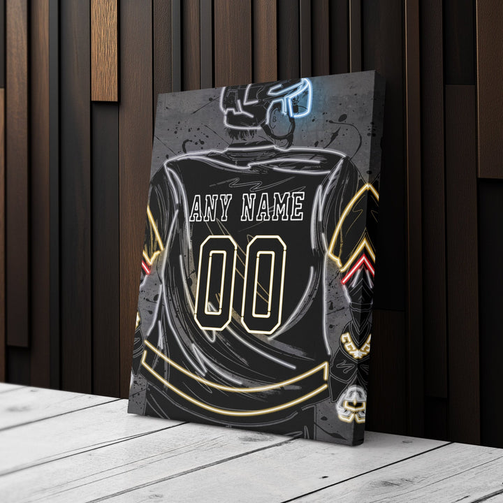 Vegas Golden Knights Custom Jersey Canvas | Neon Wall Art - CanvasNeon