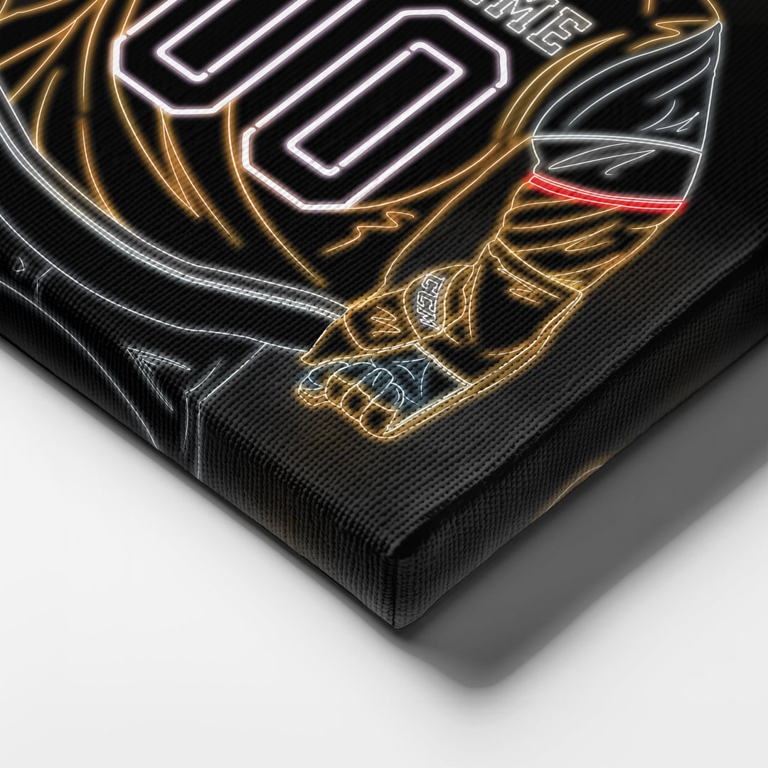 Vegas Golden Knights Personalized Jersey Canvas | Neon Wall Art - CanvasNeon