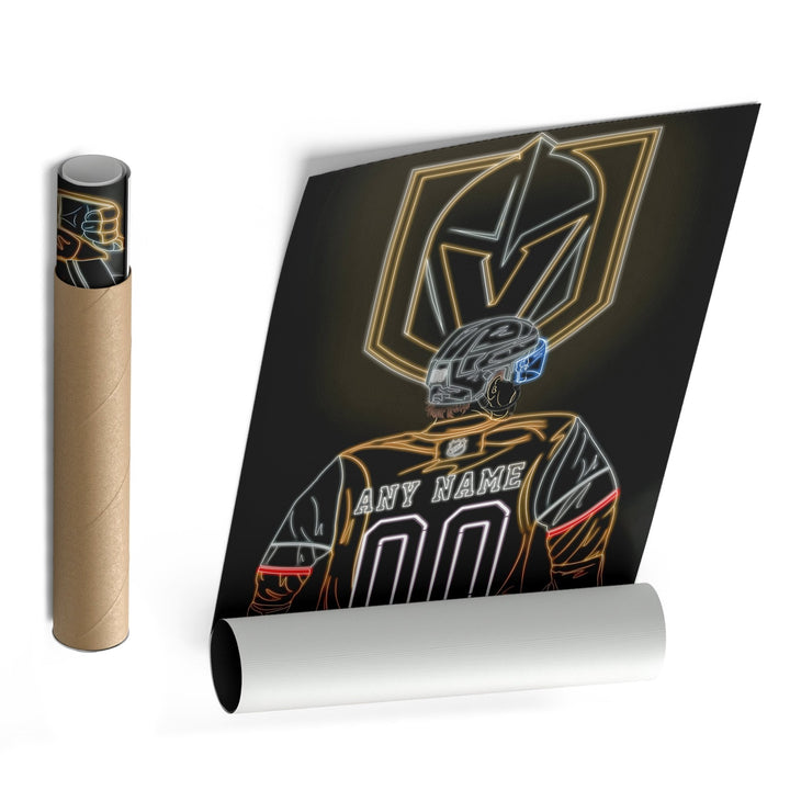Vegas Golden Knights Personalized Jersey Canvas | Neon Wall Art - CanvasNeon