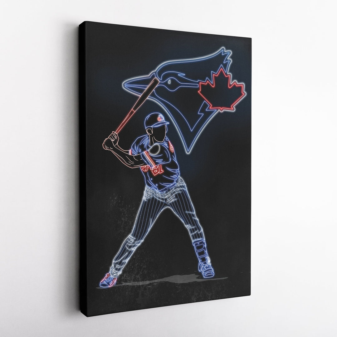 Vladimir Guerrero Jr. Neon Canvas Art | Blue Jays Wall Decor - CanvasNeon