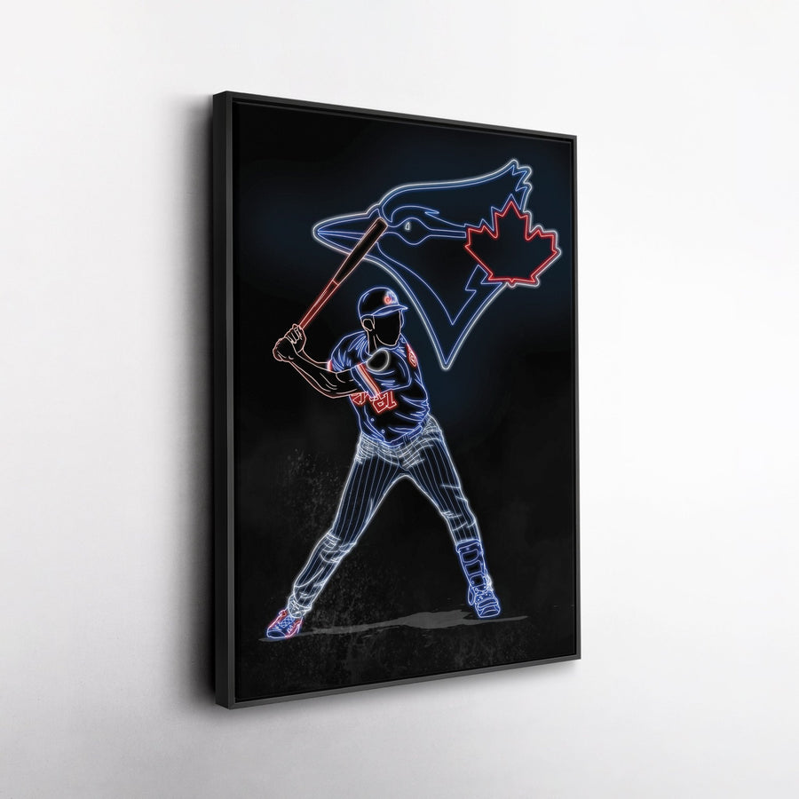 Vladimir Guerrero Jr. Neon Canvas Art | Blue Jays Wall Decor - CanvasNeon