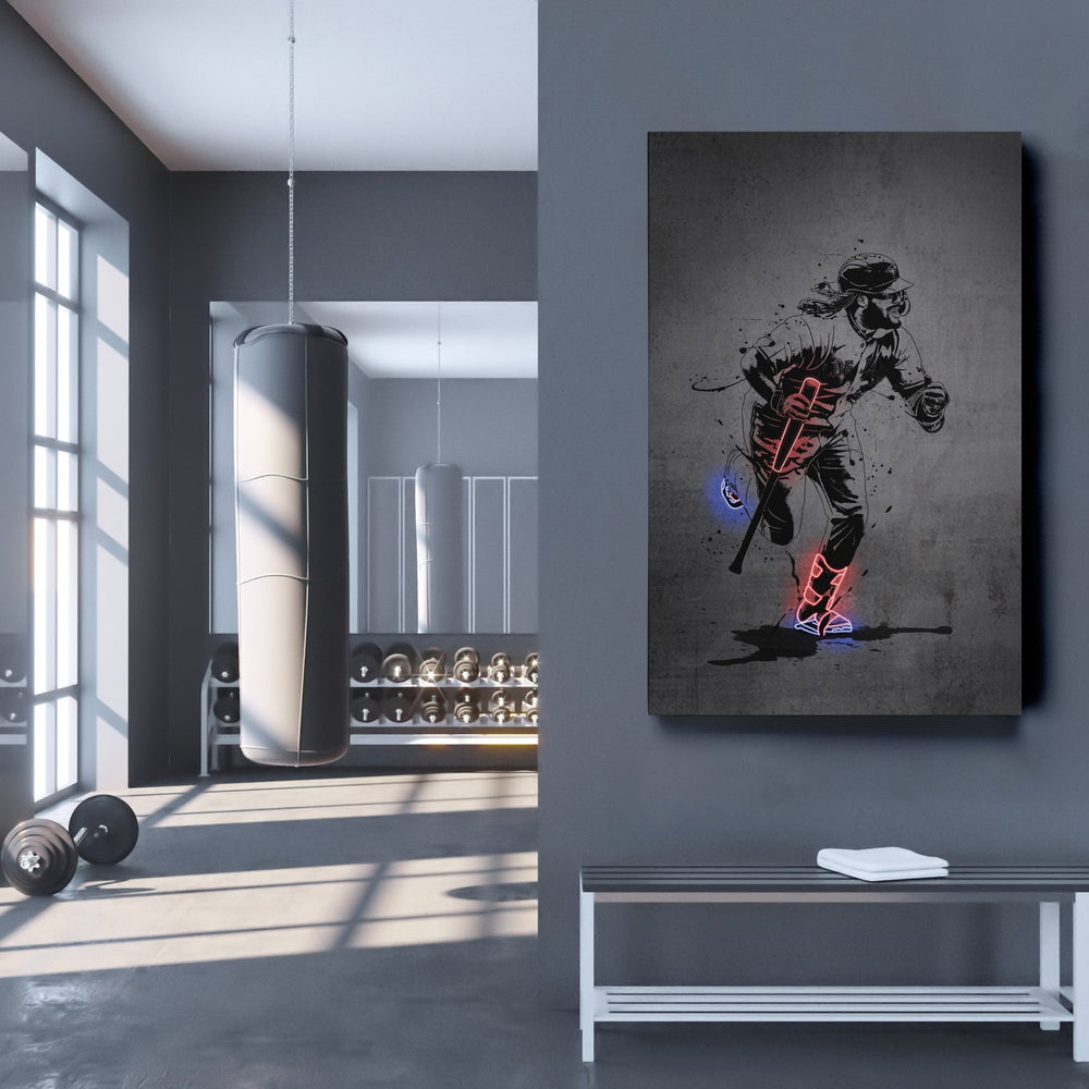 Vladimir Guerrero Jr Neon Canvas Art | Modern Wall Decor for Blue Jays Fans - CanvasNeon