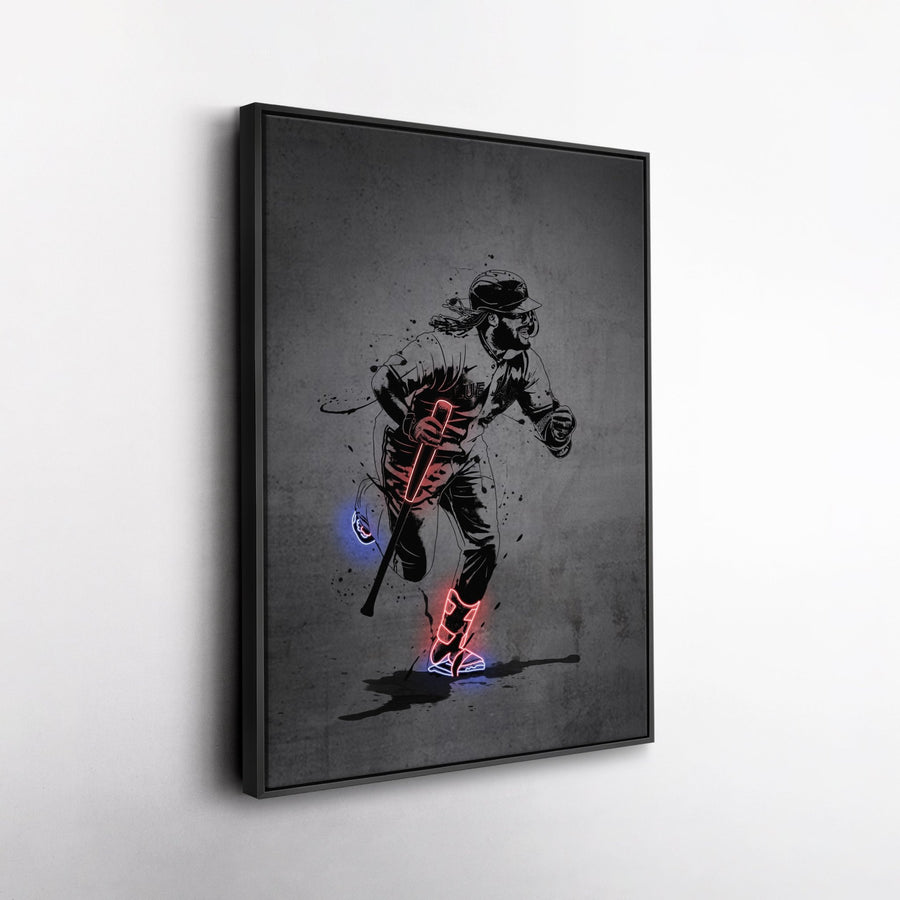 Vladimir Guerrero Jr Neon Canvas Art | Modern Wall Decor for Blue Jays Fans - CanvasNeon