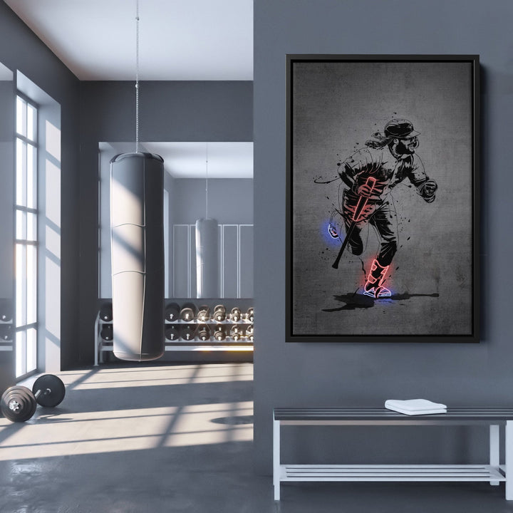 Vladimir Guerrero Jr Neon Canvas Art | Modern Wall Decor for Blue Jays Fans - CanvasNeon