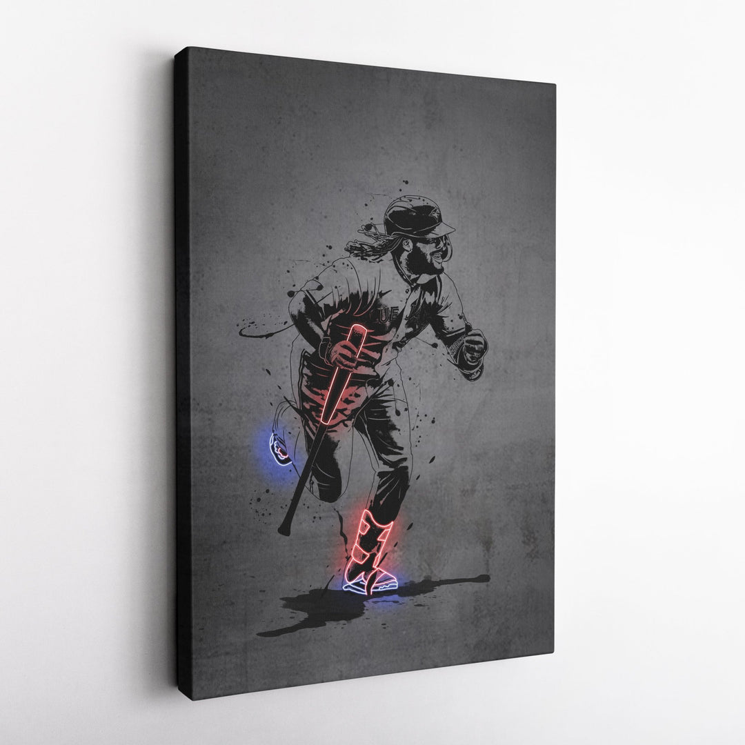 Vladimir Guerrero Jr Neon Canvas Art | Modern Wall Decor for Blue Jays Fans - CanvasNeon