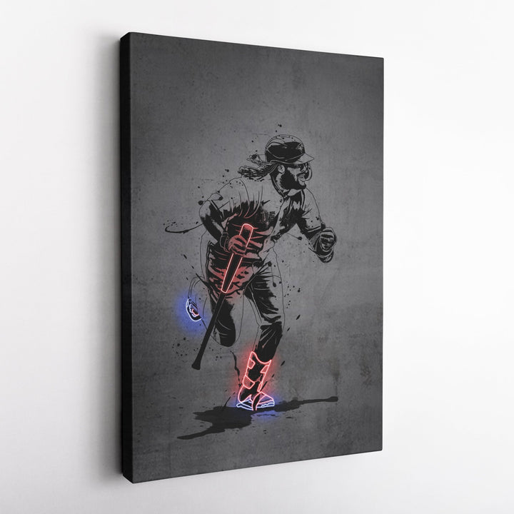 Vladimir Guerrero Jr Neon Canvas Art | Modern Wall Decor for Blue Jays Fans - CanvasNeon