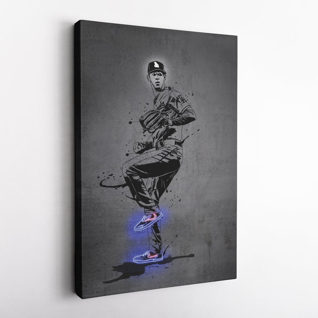 Walker Buehler Neon Canvas Art | Modern Wall Decor for Dodgers Fans - CanvasNeon