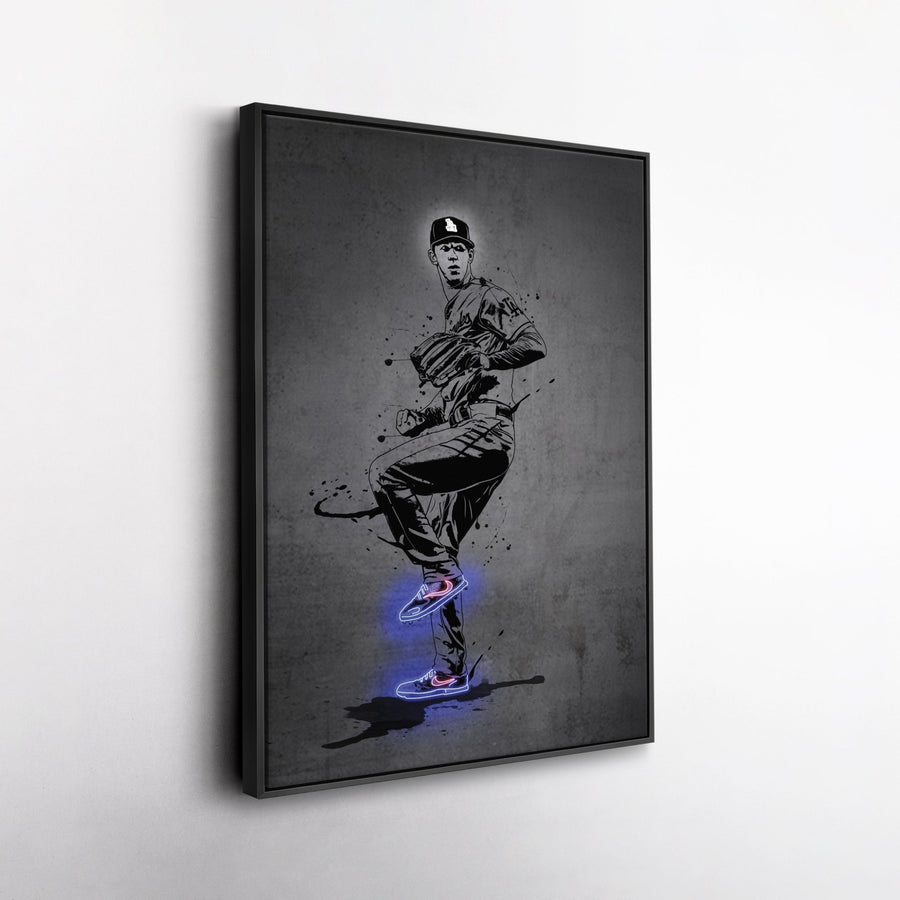 Walker Buehler Neon Canvas Art | Modern Wall Decor for Dodgers Fans - CanvasNeon
