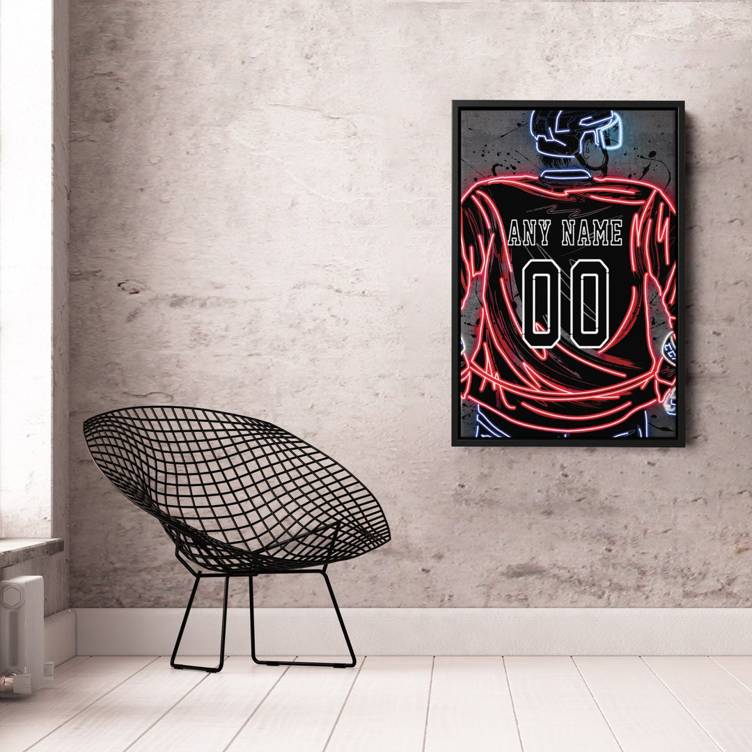 Washington Capitals Custom Jersey Canvas | Neon Wall Art - CanvasNeon