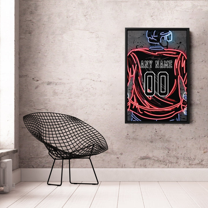 Washington Capitals Custom Jersey Canvas | Neon Wall Art - CanvasNeon