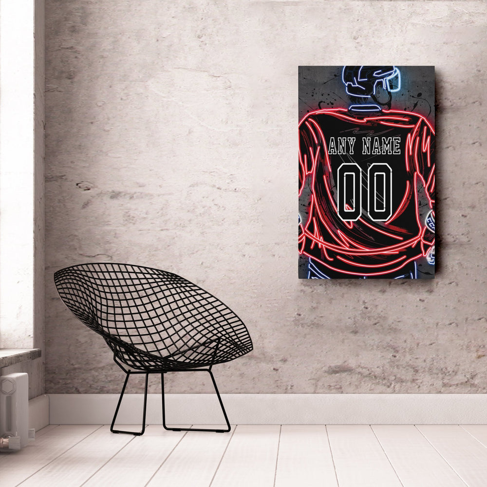 Washington Capitals Custom Jersey Canvas | Neon Wall Art - CanvasNeon