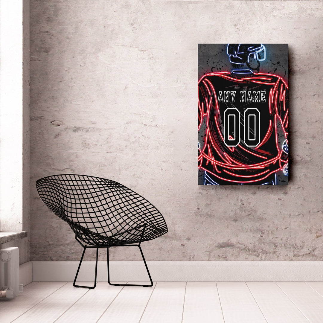Washington Capitals Custom Jersey Canvas | Neon Wall Art - CanvasNeon