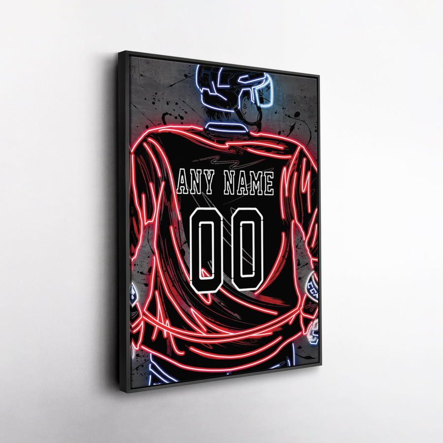 Washington Capitals Custom Jersey Canvas | Neon Wall Art - CanvasNeon