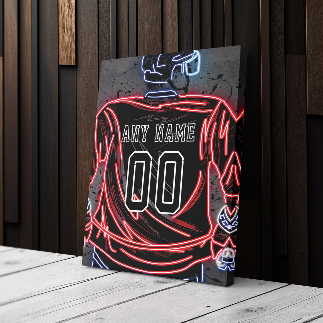 Washington Capitals Custom Jersey Canvas | Neon Wall Art - CanvasNeon