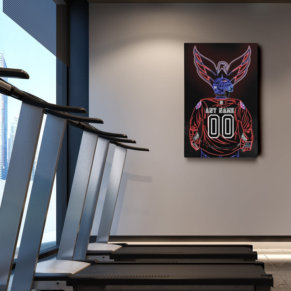 Washington Capitals Personalized Jersey Canvas | Neon Wall Art - CanvasNeon