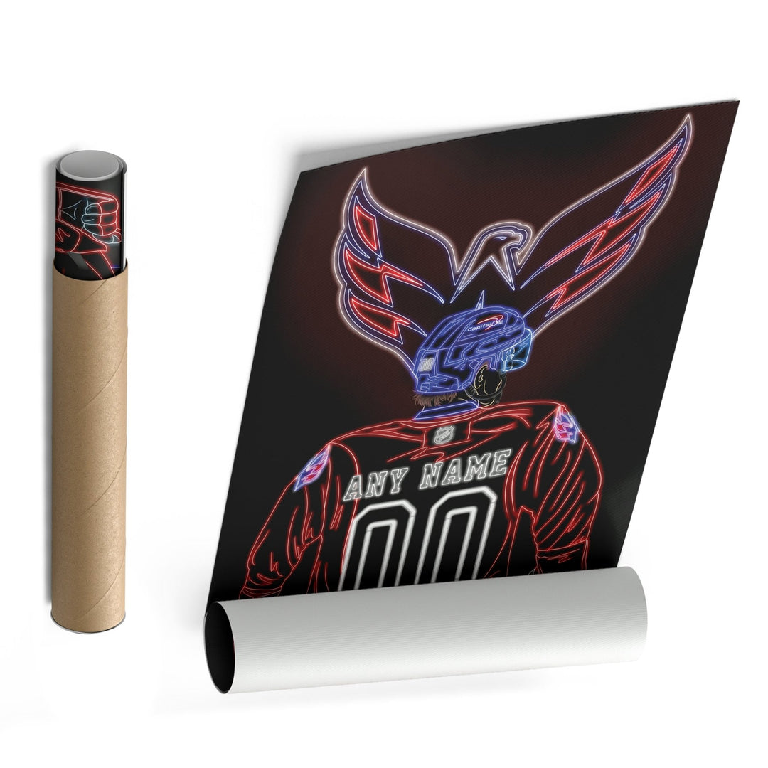 Washington Capitals Personalized Jersey Canvas | Neon Wall Art - CanvasNeon