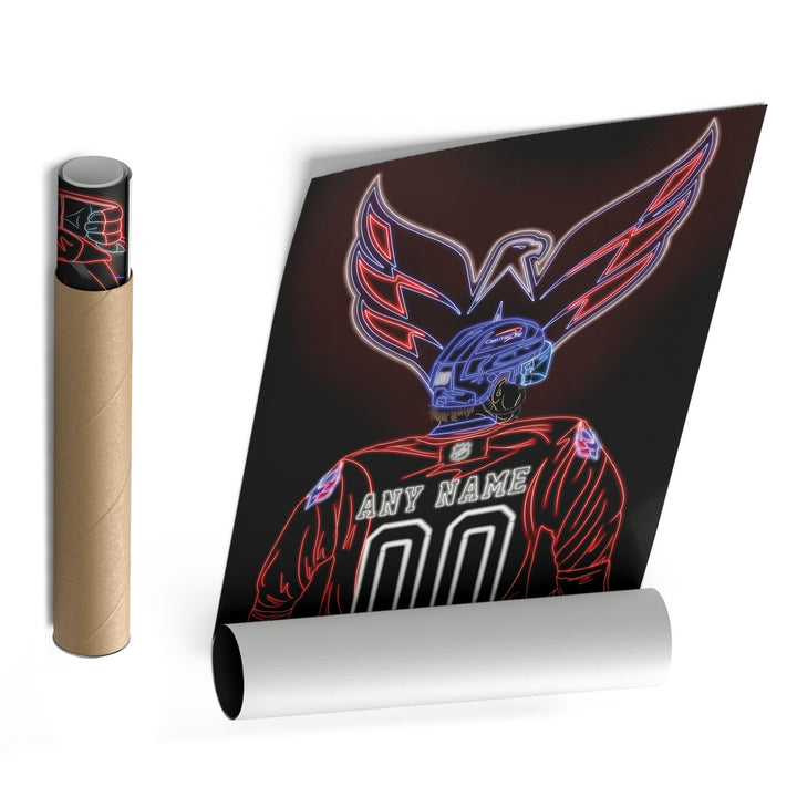 Washington Capitals Personalized Jersey Canvas | Neon Wall Art - CanvasNeon