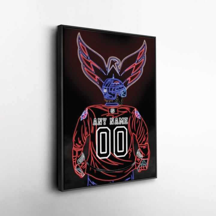 Washington Capitals Personalized Jersey Canvas | Neon Wall Art - CanvasNeon