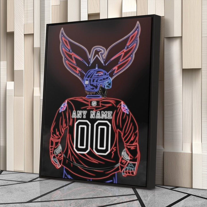 Washington Capitals Personalized Jersey Canvas | Neon Wall Art - CanvasNeon