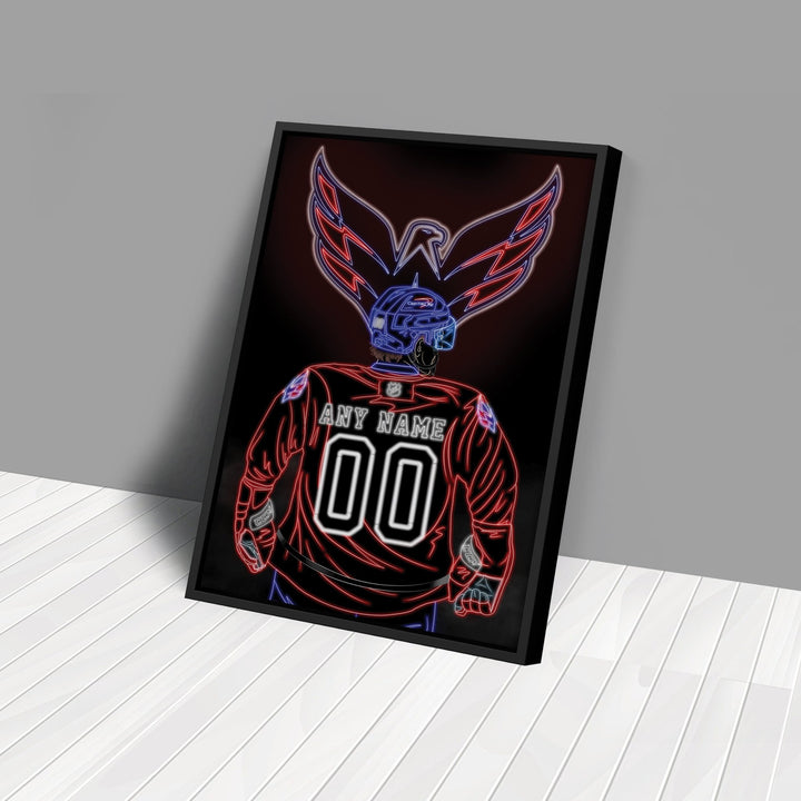 Washington Capitals Personalized Jersey Canvas | Neon Wall Art - CanvasNeon