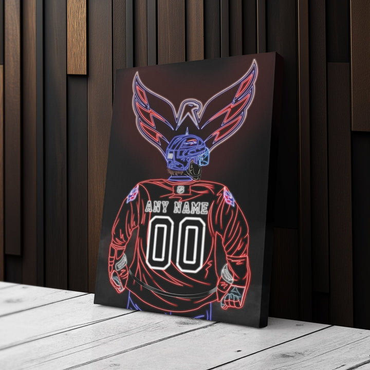 Washington Capitals Personalized Jersey Canvas | Neon Wall Art - CanvasNeon
